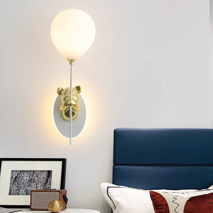 Lampe Enfant Applique Murale Ours Ballon Nordique Ambiance Chaleureuse - Luminous Place