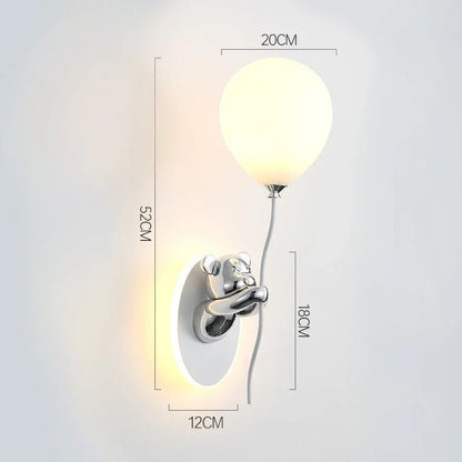 Lampe Enfant Applique Murale Ours Ballon Nordique Ambiance Chaleureuse - Luminous Place