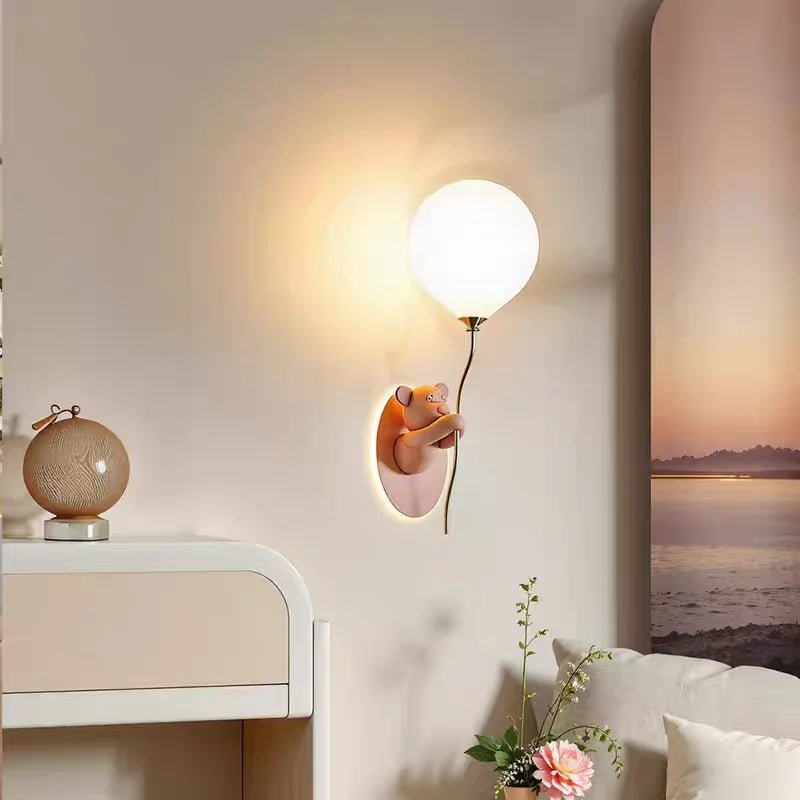 Lampe Enfant Applique Murale Ours Ballon Nordique Ambiance Chaleureuse - Luminous Place