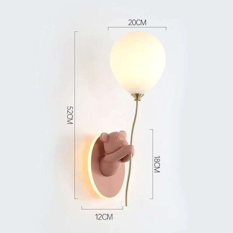 Lampe Enfant Applique Murale Ours Ballon Nordique Ambiance Chaleureuse - Luminous Place