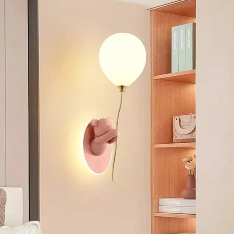 Lampe Enfant Applique Murale Ours Créative en Résine, Lumière d'Ambiance Macaron - Luminous Place