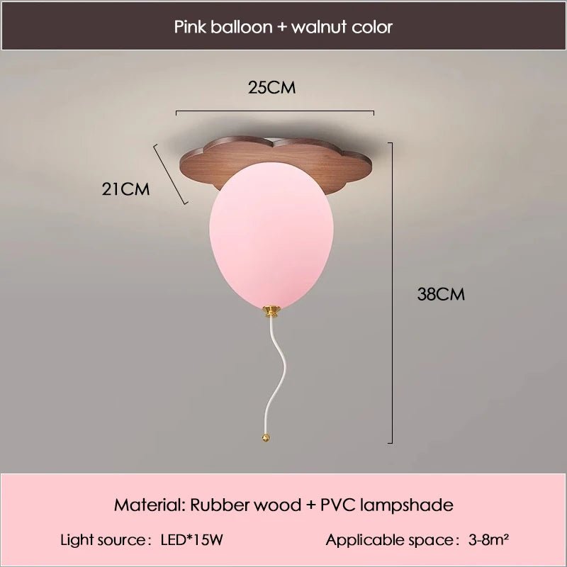 Lampe Enfant Bois Massif Nuage et Ballon Plafonnier LED pour Chambre - Luminous Place