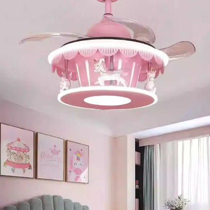 Lampe Enfant Carrousel avec Ventilateur Silencieux et Lumière Chaude - Luminous Place