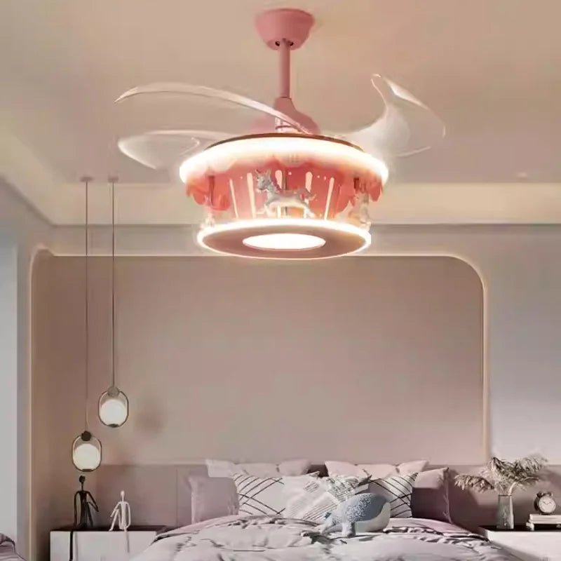 Lampe Enfant Carrousel avec Ventilateur Silencieux et Lumière Chaude - Luminous Place