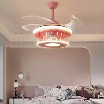 Lampe Enfant Carrousel avec Ventilateur Silencieux et Lumière Chaude - Luminous Place