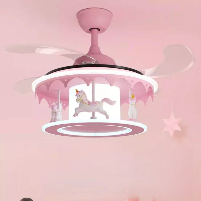 Lampe Enfant Carrousel avec Ventilateur Silencieux et Lumière Chaude - Luminous Place