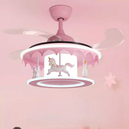 Lampe Enfant Carrousel avec Ventilateur Silencieux et Lumière Chaude - Luminous Place