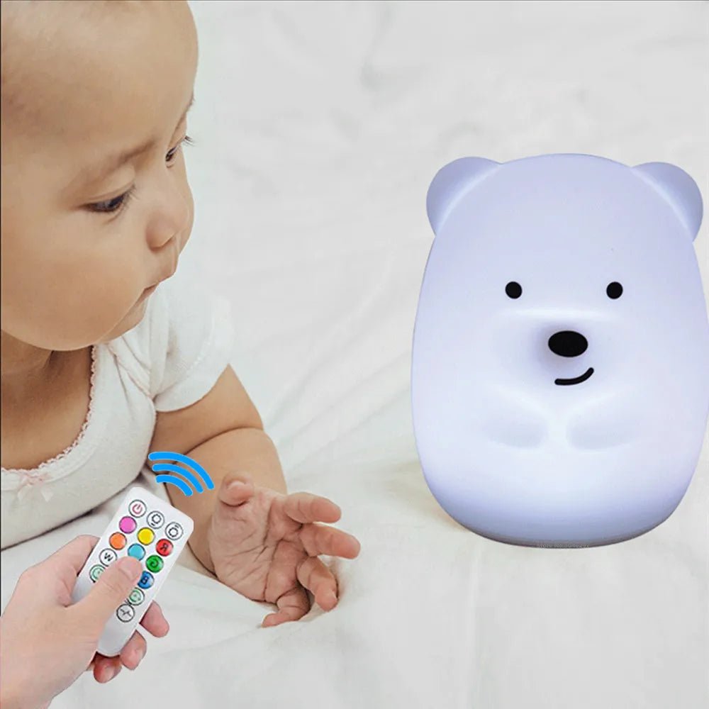 Lampe Enfant Hibou LED Rechargeable en Silicone avec Télécommande et 9 Couleurs - Luminous Place
