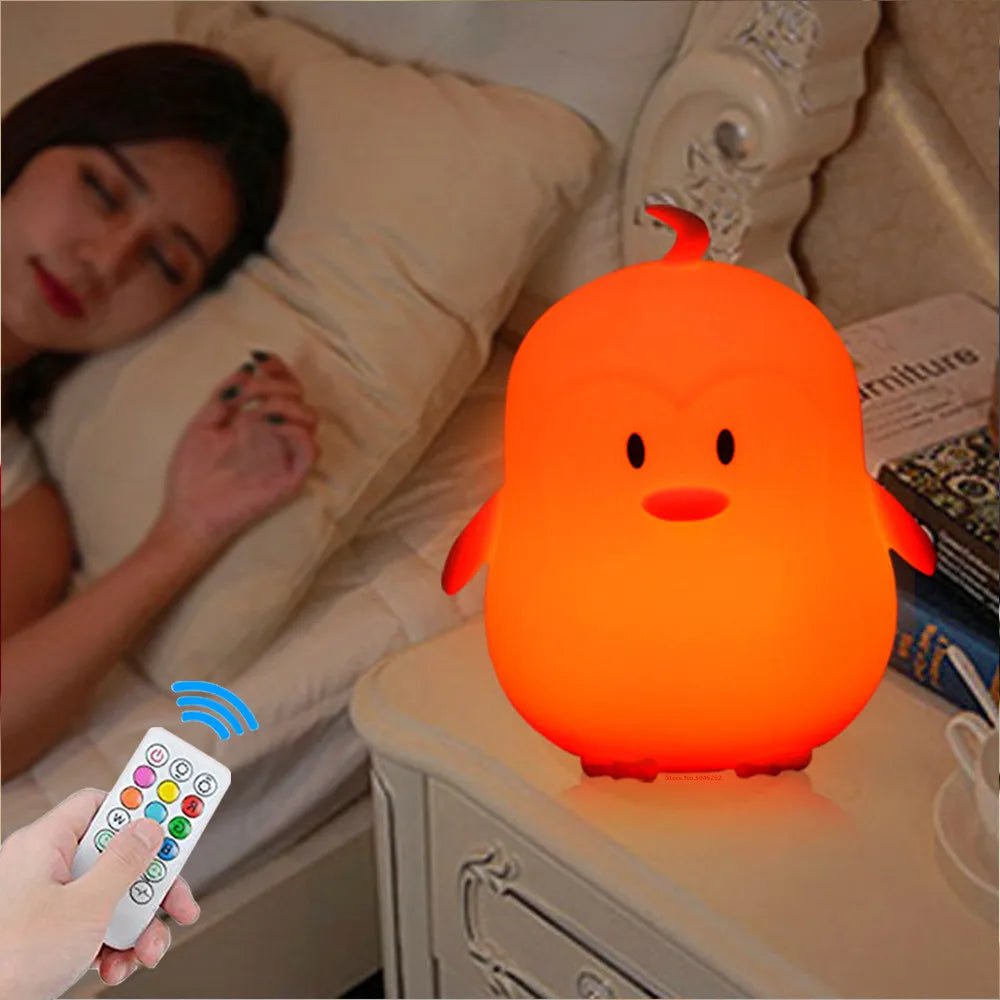 Lampe Enfant Hibou LED Rechargeable en Silicone avec Télécommande et 9 Couleurs - Luminous Place