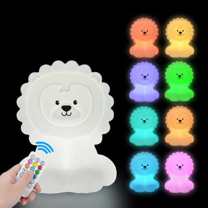 Lampe Enfant Hibou LED Rechargeable en Silicone avec Télécommande et 9 Couleurs - Luminous Place