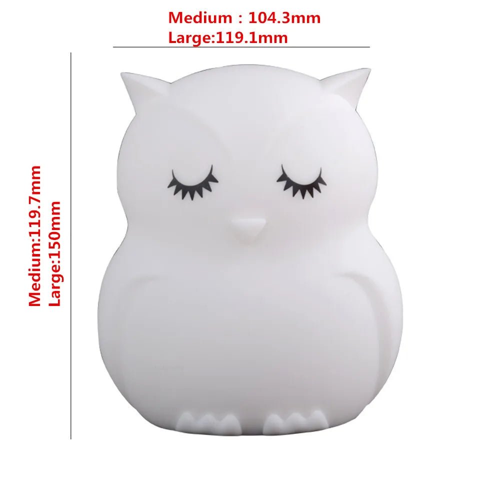 Lampe Enfant Hibou LED Rechargeable en Silicone avec Télécommande et 9 Couleurs - Luminous Place