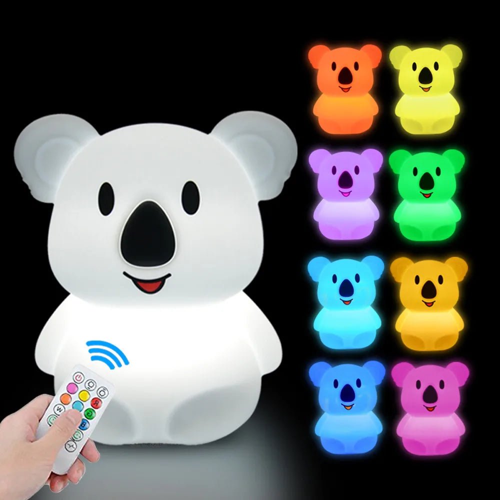 Lampe Enfant Hibou LED Rechargeable en Silicone avec Télécommande et 9 Couleurs - Luminous Place