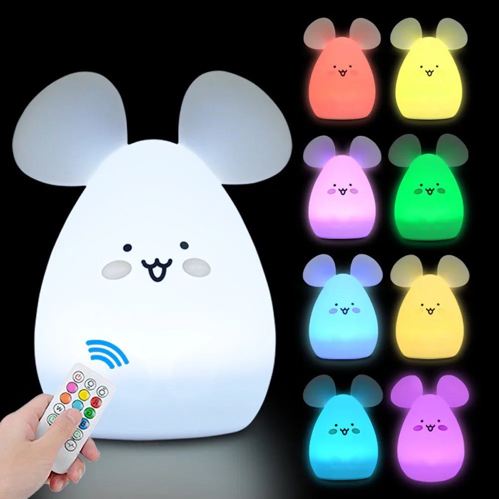 Lampe Enfant Hibou LED Rechargeable en Silicone avec Télécommande et 9 Couleurs - Luminous Place