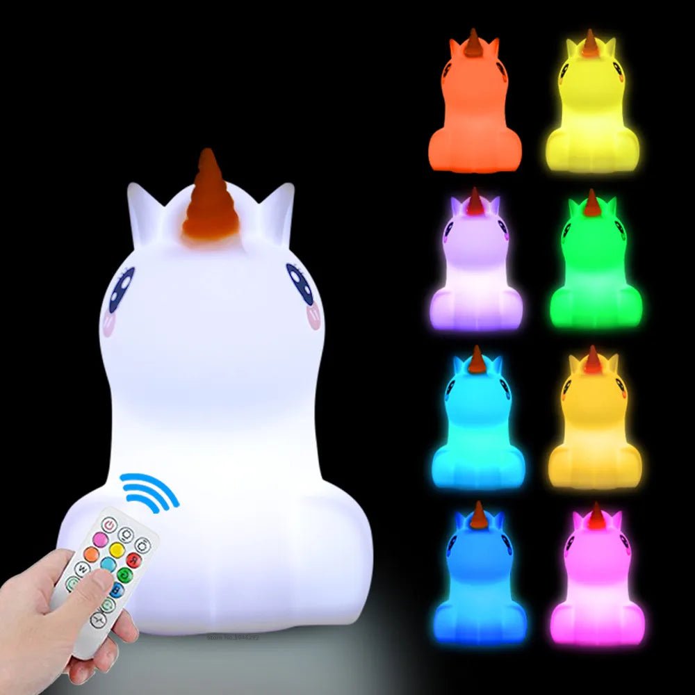 Lampe Enfant Hibou LED Rechargeable en Silicone avec Télécommande et 9 Couleurs - Luminous Place