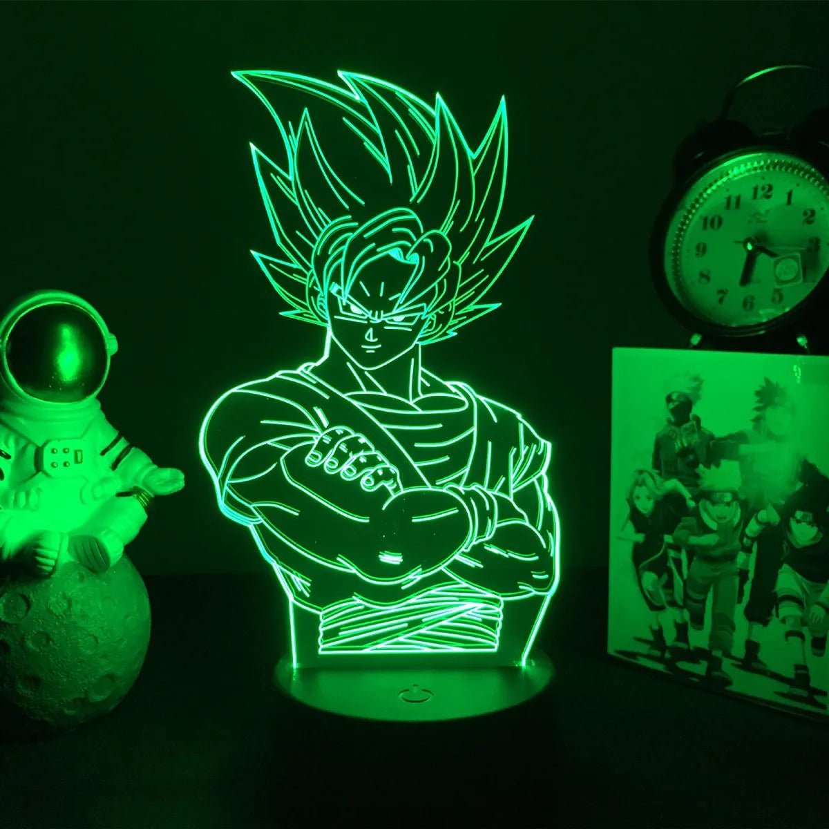 Lampe Enfant LED 3D Dragon Ball Goku Super Saiyan en acrylique, veilleuse design avec télécommande - Luminous Place