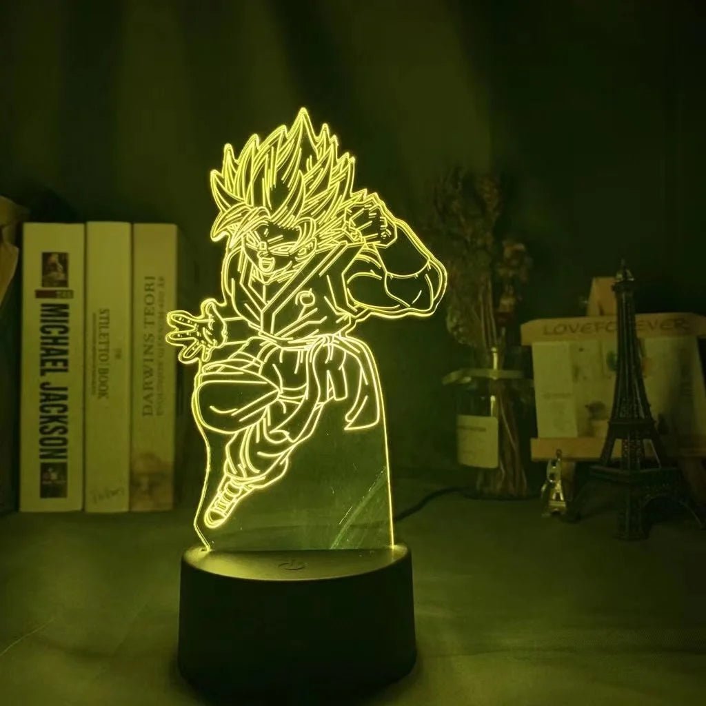 Lampe Enfant LED 3D Dragon Ball Goku Super Saiyan en acrylique, veilleuse design avec télécommande - Luminous Place