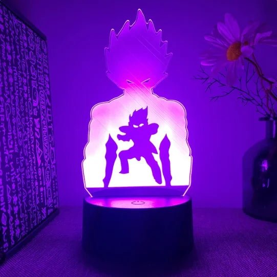 Lampe Enfant LED 3D Dragon Ball Goku Super Saiyan en acrylique, veilleuse design avec télécommande - Luminous Place