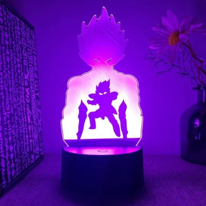 Lampe Enfant LED 3D Dragon Ball Goku Super Saiyan en acrylique, veilleuse design avec télécommande - Luminous Place