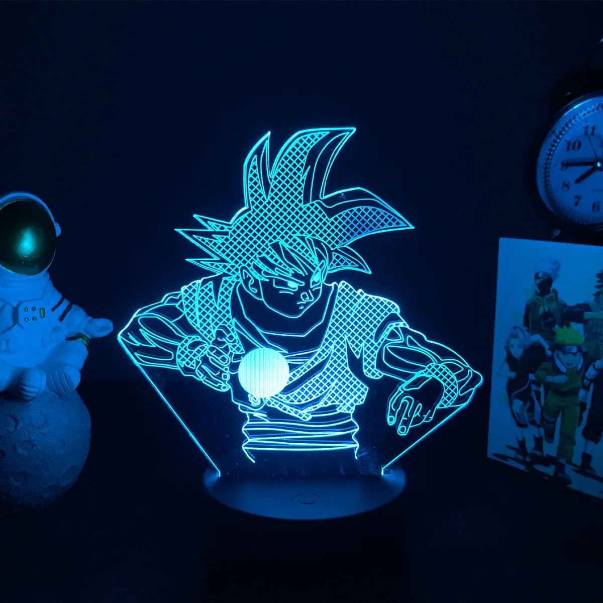 Lampe Enfant LED 3D Dragon Ball Goku Super Saiyan en acrylique, veilleuse design avec télécommande - Luminous Place
