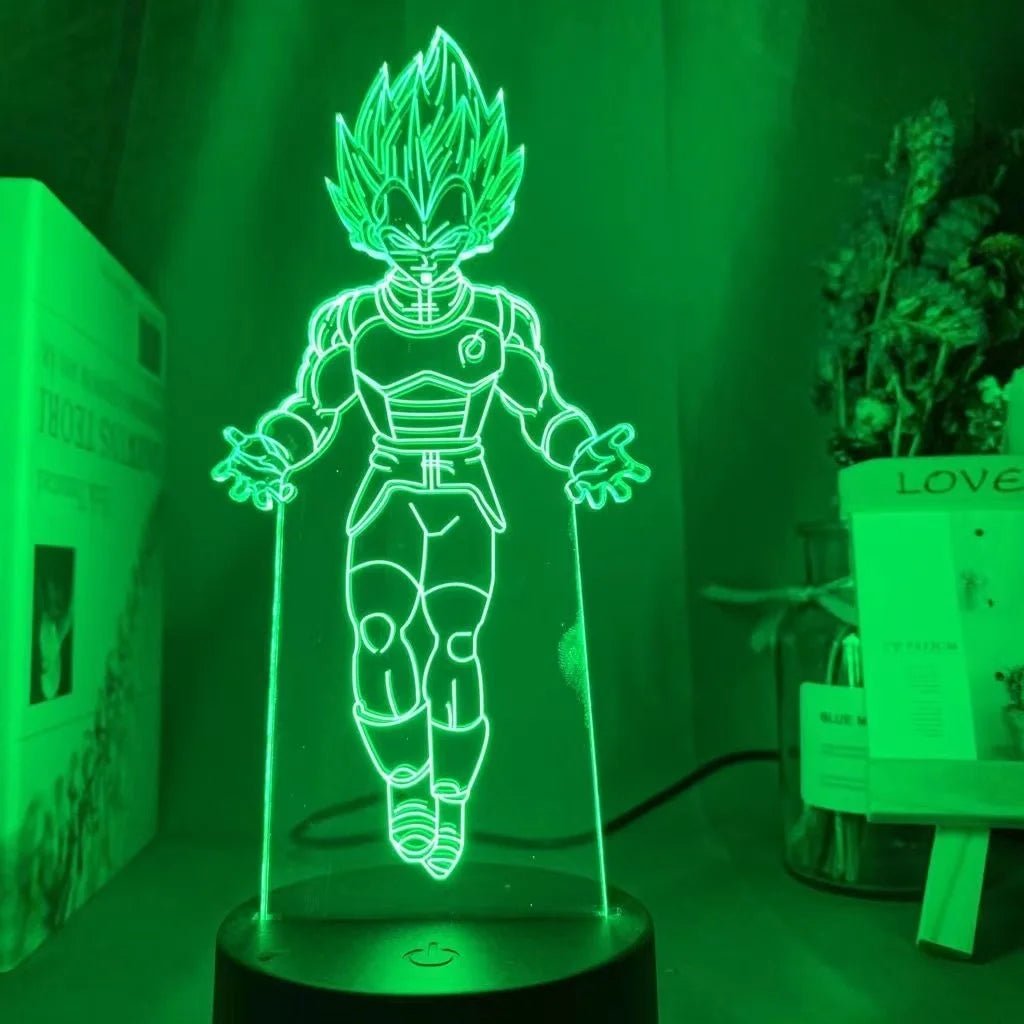 Lampe Enfant LED 3D Dragon Ball Goku Super Saiyan en acrylique, veilleuse design avec télécommande - Luminous Place