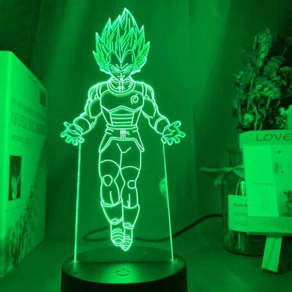 Lampe Enfant LED 3D Dragon Ball Goku Super Saiyan en acrylique, veilleuse design avec télécommande - Luminous Place