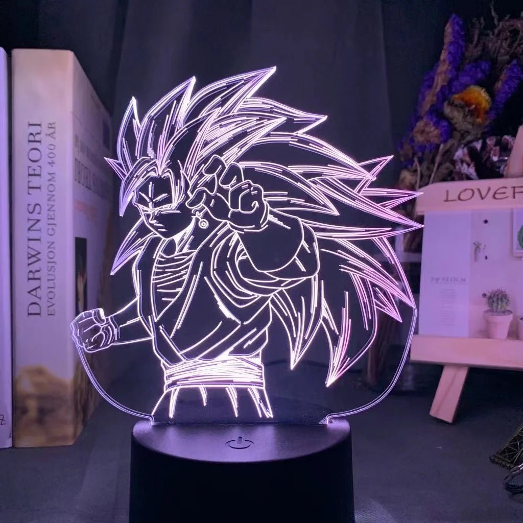 Lampe Enfant LED 3D Dragon Ball Goku Super Saiyan en acrylique, veilleuse design avec télécommande - Luminous Place