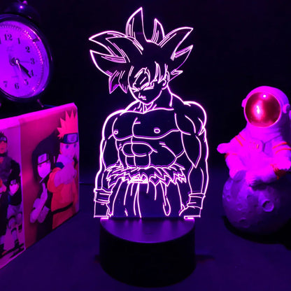Lampe Enfant LED 3D Dragon Ball Goku Super Saiyan en acrylique, veilleuse design avec télécommande - Luminous Place