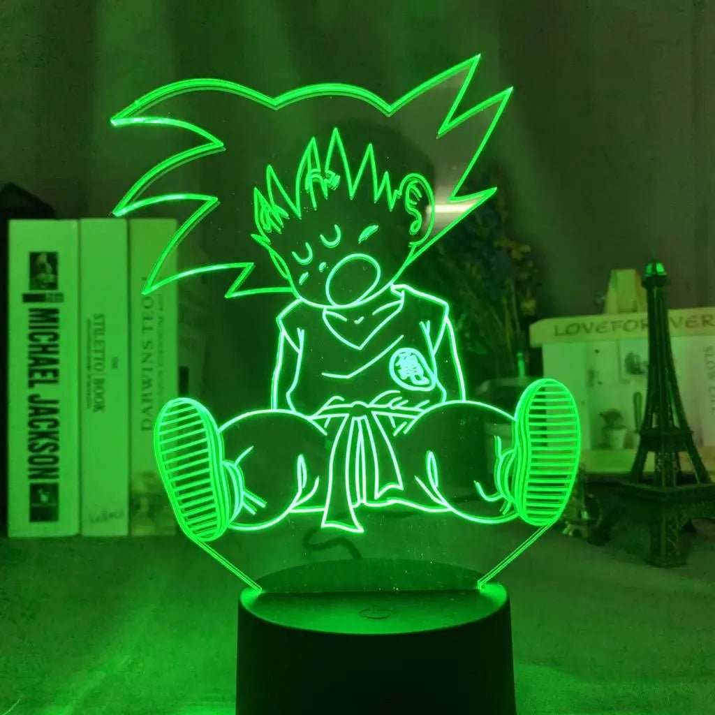 Lampe Enfant LED 3D Dragon Ball Goku Super Saiyan en acrylique, veilleuse design avec télécommande - Luminous Place