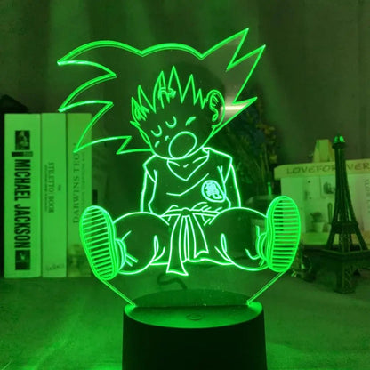 Lampe Enfant LED 3D Dragon Ball Goku Super Saiyan en acrylique, veilleuse design avec télécommande - Luminous Place