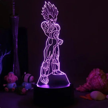 Lampe Enfant LED 3D Dragon Ball Goku Super Saiyan en acrylique, veilleuse design avec télécommande - Luminous Place