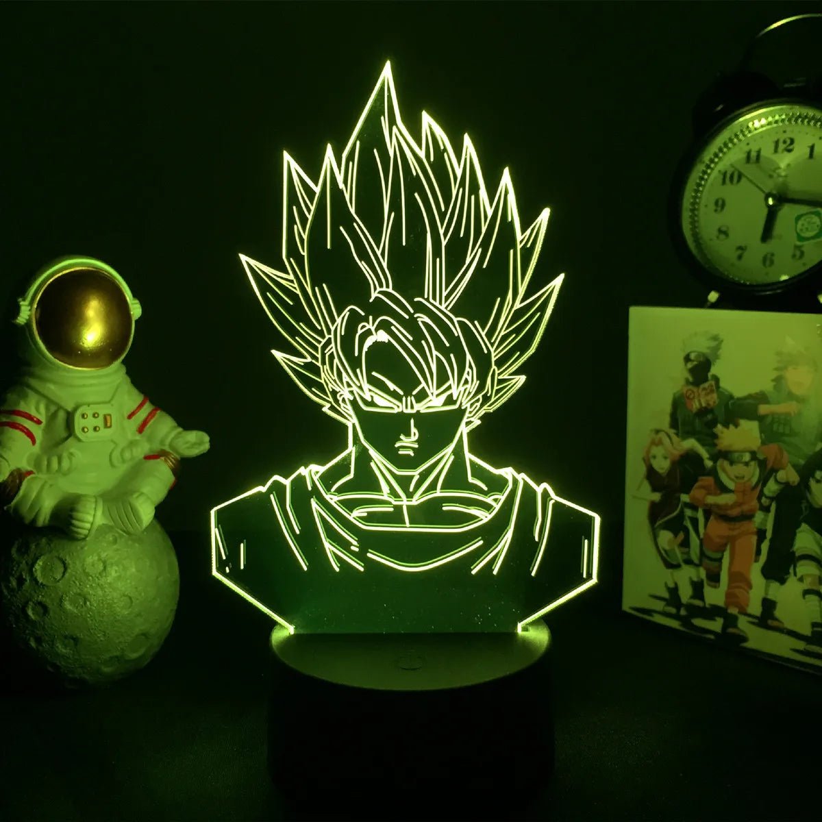 Lampe Enfant LED 3D Dragon Ball Goku Super Saiyan en acrylique, veilleuse design avec télécommande - Luminous Place