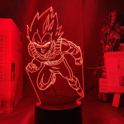 Lampe Enfant LED 3D Dragon Ball Goku Super Saiyan en acrylique, veilleuse design avec télécommande - Luminous Place