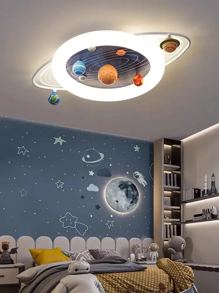 Lampe Enfant LED Plafonnier Moderne Trajectoire Planétaire pour Chambre Fille - Luminous Place
