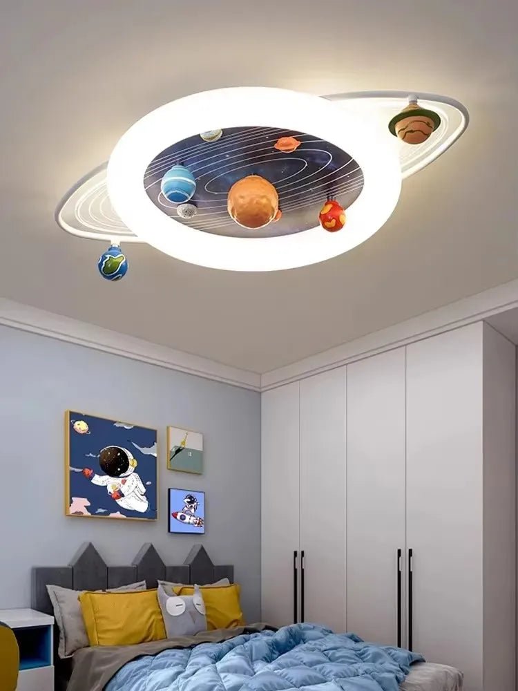 Lampe Enfant LED Plafonnier Moderne Trajectoire Planétaire pour Chambre Fille - Luminous Place
