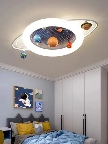 Lampe Enfant LED Plafonnier Moderne Trajectoire Planétaire pour Chambre Fille - Luminous Place