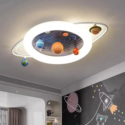 Lampe Enfant LED Plafonnier Moderne Trajectoire Planétaire pour Chambre Fille - Luminous Place
