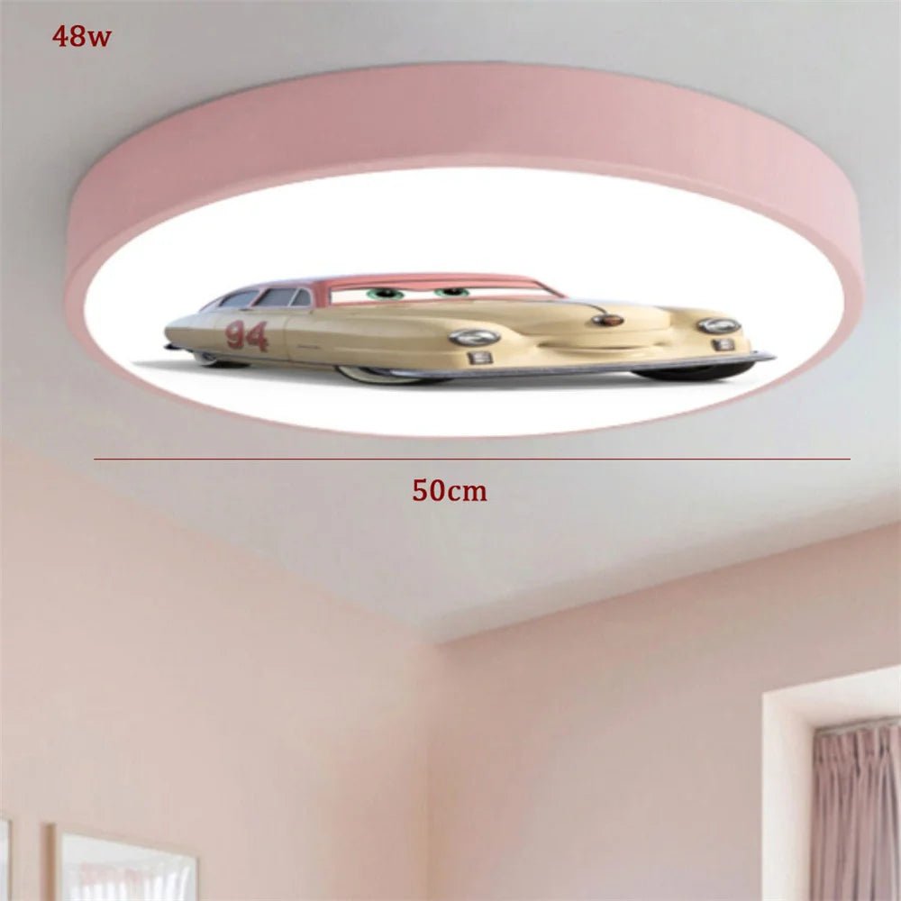 Lampe Enfant LED Plafonnier Rond Bleu Rose 36W - 48W Design Moderne - Luminous Place