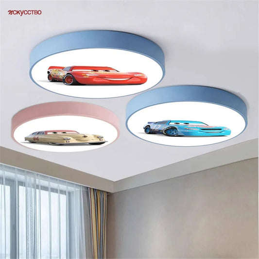 Lampe Enfant LED Plafonnier Rond Bleu Rose 36W - 48W Design Moderne - Luminous Place