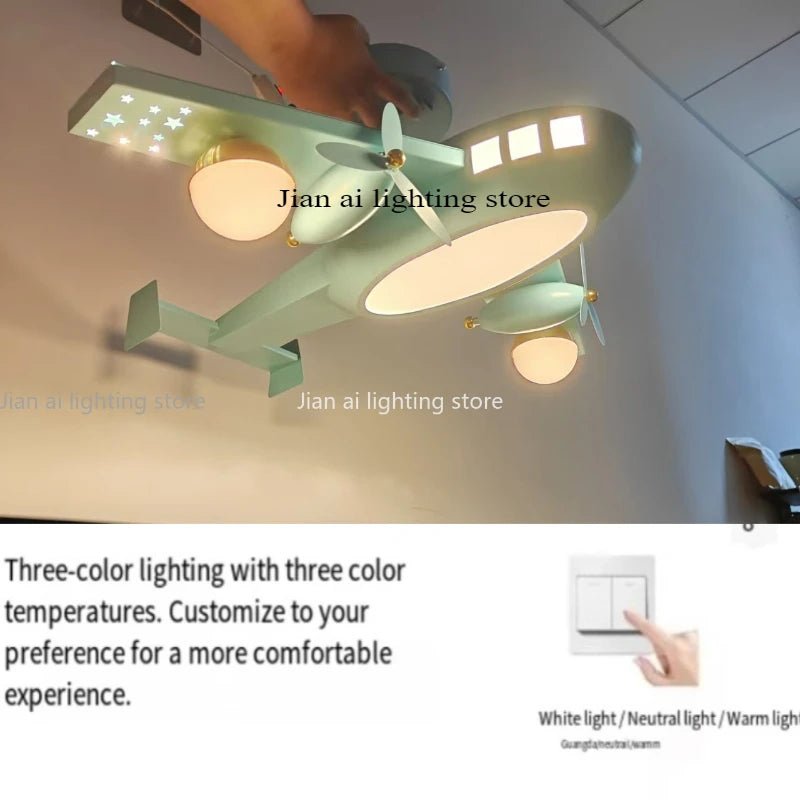 Lampe Enfant Lustre Avion LED Design Moderne et Minimaliste pour Chambre - Luminous Place