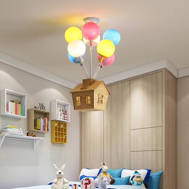 Lampe Enfant Lustre en Bois Style Sputnik pour Salon et Salle à Manger - Luminous Place