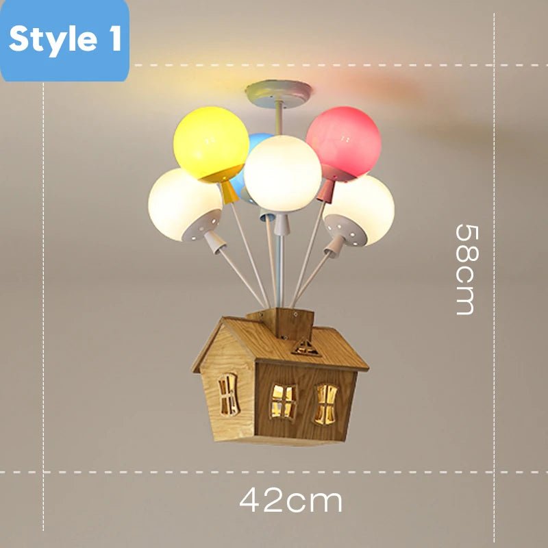 Lampe Enfant Lustre en Bois Style Sputnik pour Salon et Salle à Manger - Luminous Place