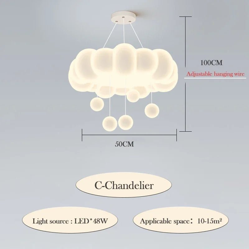 Lampe Enfant Lustre Nuage Moderne LED, Ambiance Chaleureuse et Minimaliste - Luminous Place