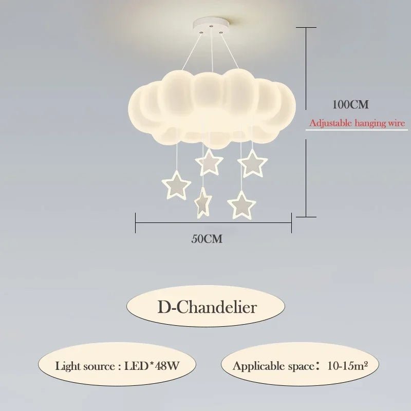 Lampe Enfant Lustre Nuage Moderne LED, Ambiance Chaleureuse et Minimaliste - Luminous Place