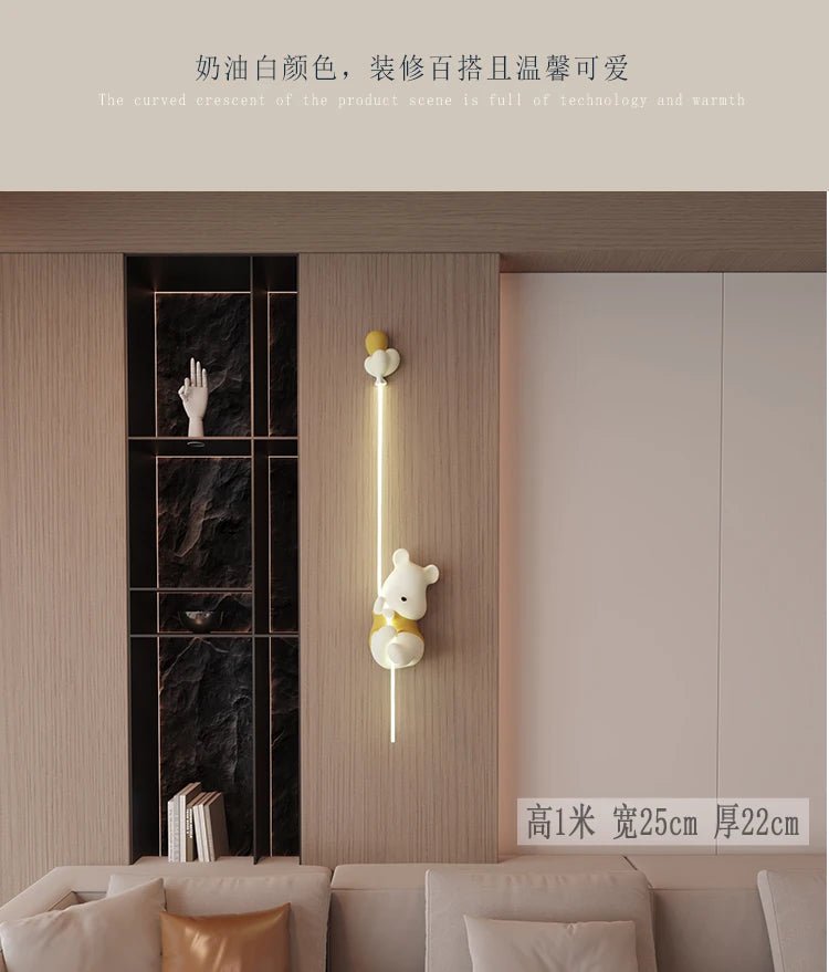 Lampe Enfant Murale LED Ours Nordique en Acrylique pour Chambre - Luminous Place