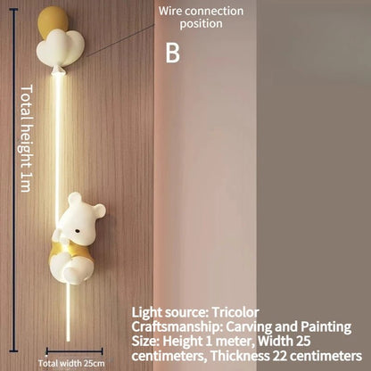 Lampe Enfant Murale LED Ours Nordique en Acrylique pour Chambre - Luminous Place