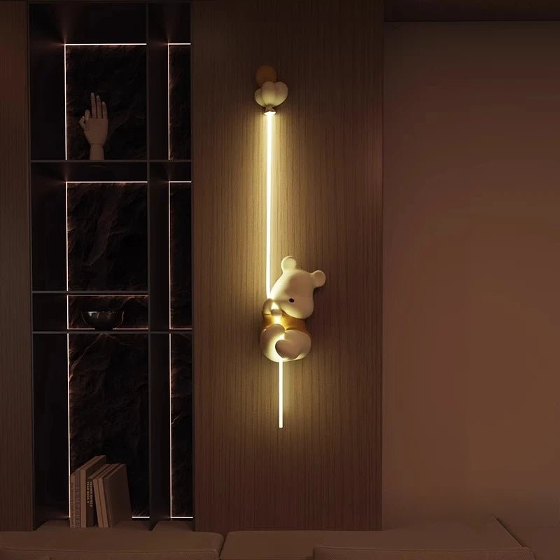 Lampe Enfant Murale LED Ours Nordique en Acrylique pour Chambre - Luminous Place
