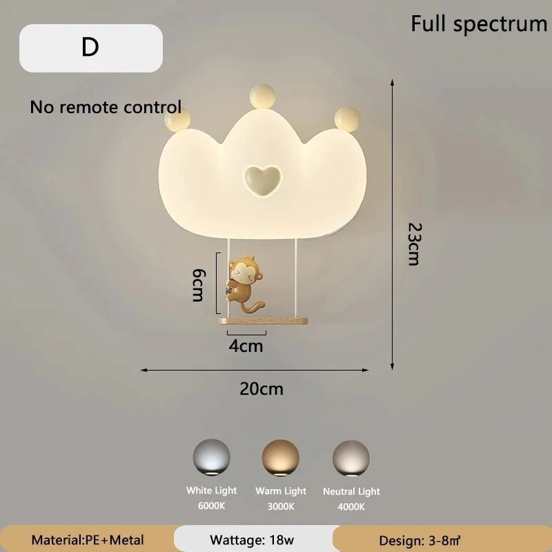 Lampe Enfant Nuage Crème Style Cartoon Applique Murale LED à Lumière Chaude - Luminous Place