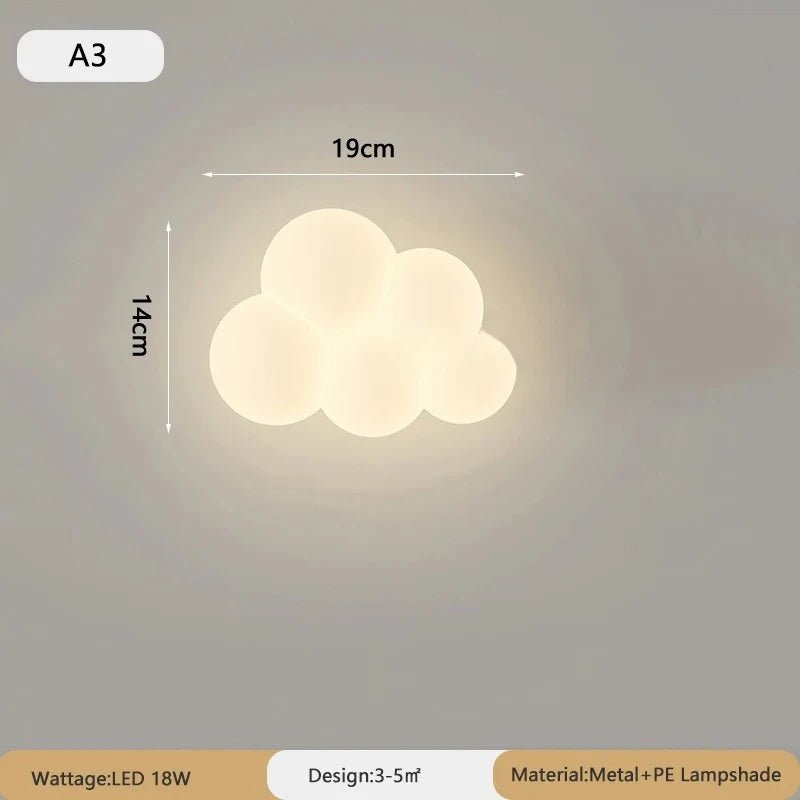 Lampe Enfant Nuage Crème Style Cartoon Applique Murale LED à Lumière Chaude - Luminous Place