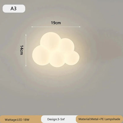 Lampe Enfant Nuage Crème Style Cartoon Applique Murale LED à Lumière Chaude - Luminous Place