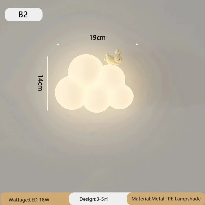 Lampe Enfant Nuage Crème Style Cartoon Applique Murale LED à Lumière Chaude - Luminous Place